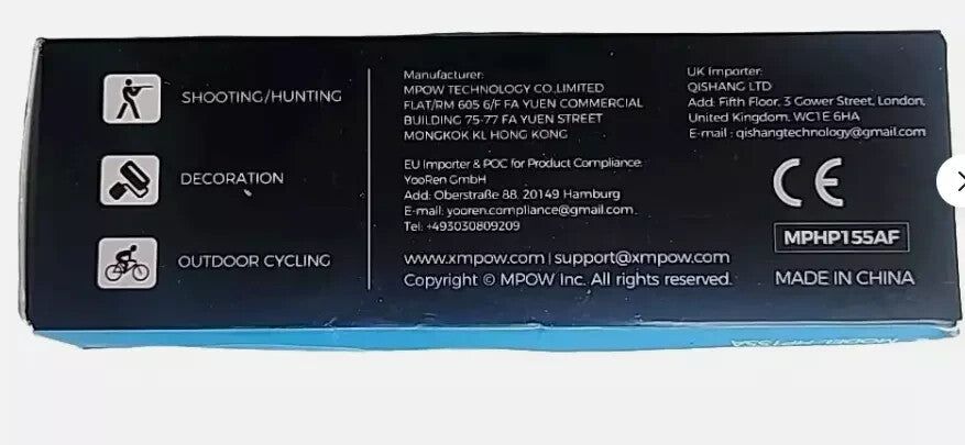 Protective Glasses Model HP155A - Safety Eyewear for Work, Sports & Outdoor, Mpow – a black and white box with a white label