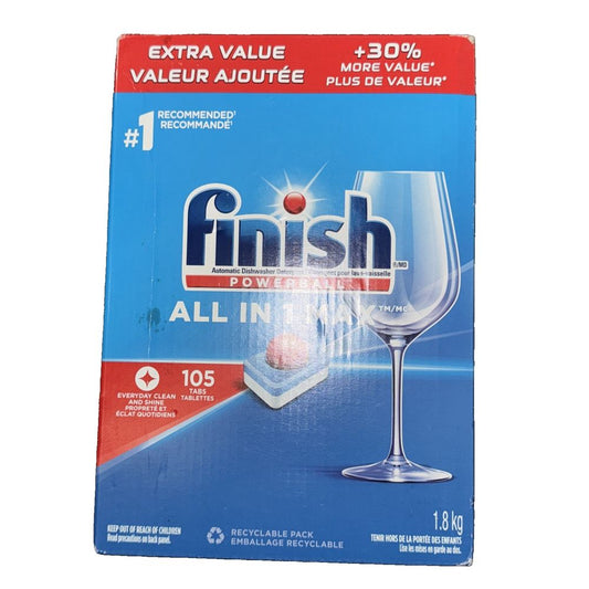 Finish Power Ball All In 1 Max Dishwasher Detergent Pods, For Everyday 105 Tabs – finish all in one dishwasher