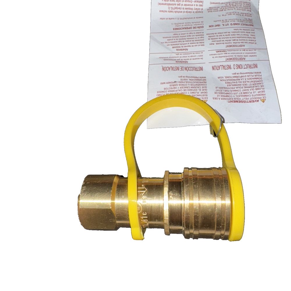 1/2" Gas Quick Connect Kit, Unbranded – a brass ball valve with a yellow handle