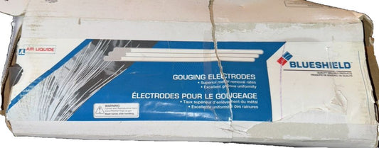 BLUESHIELD Gouging Electrodes DC/CC Pointed, 3/8" x 12", 50/PKG, DaveyDooDeals – a box of blue and white electrical wires