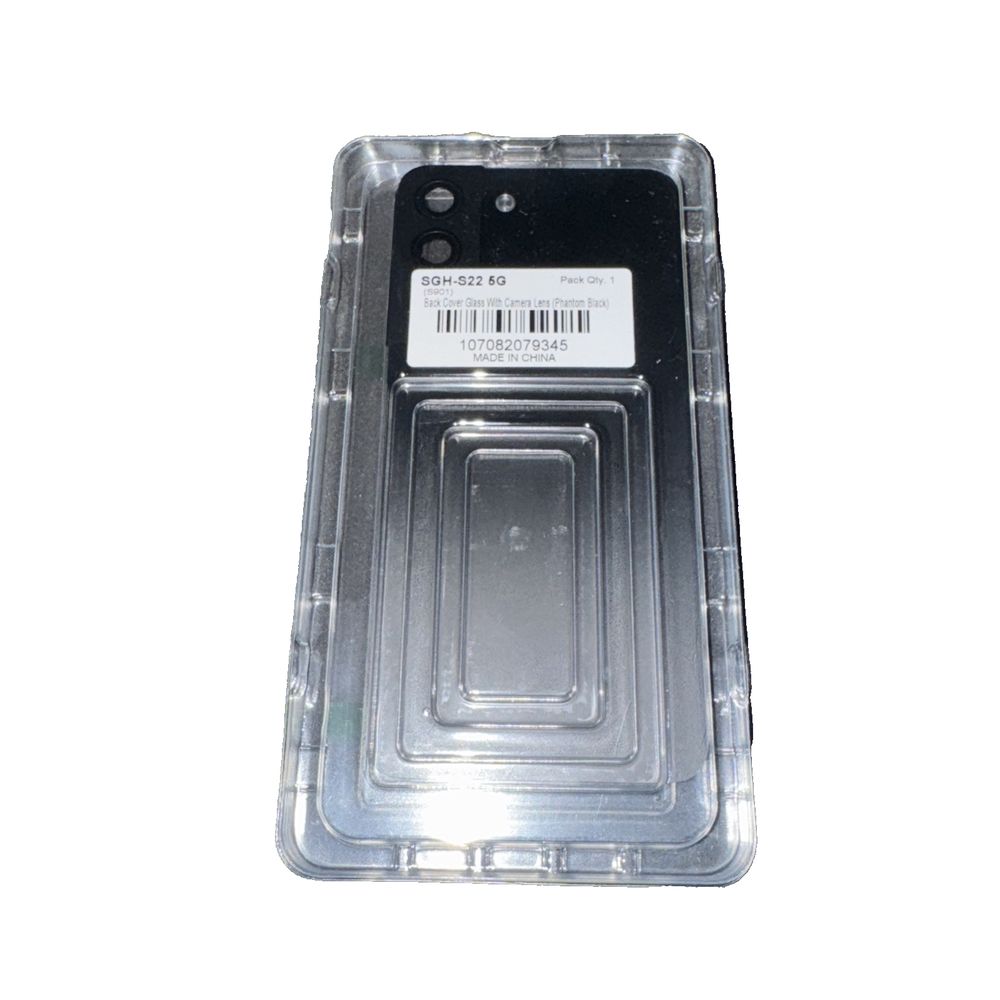Back Cover Glass W/ Camera Lens For Samsung Galaxy S22 5G No Logo Phantom Black, Unbranded – a plastic container with a plastic lid