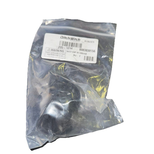 205-1214 Ditch Witch DUST CAP W/ CRE 2 Pack, DaveyDooDeals – a bag of black plastic material
