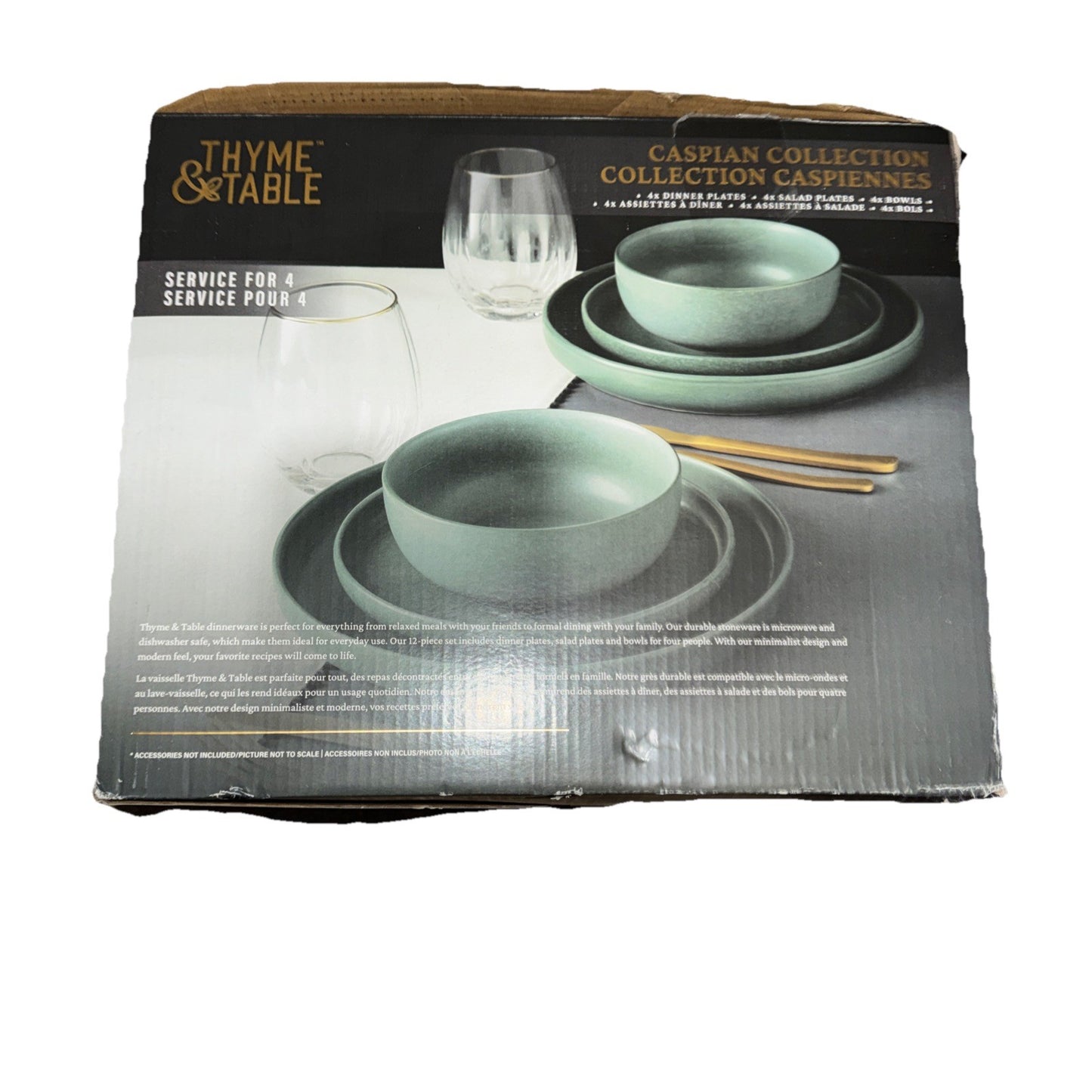 Thyme & Table 12-Piece DinnerWare Set Caspian Collection