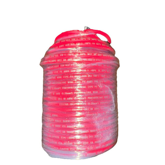 10 GA PV \ 600V Red RPVU90 Solar WIRE Spool, Unbranded – a pink plastic bag with a white background