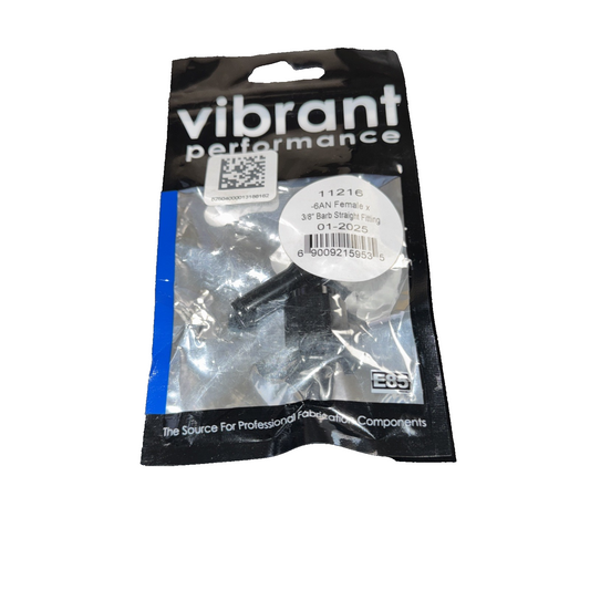 Vibrant Performance 11216 Barb Fitting Size: -6AN Female x 3/8in. Barb 6061