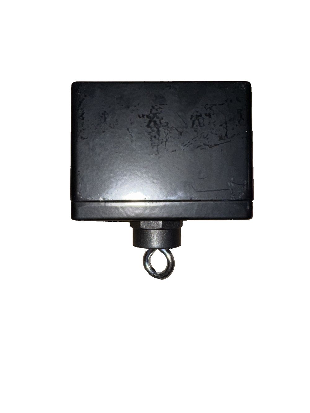 Lift Master 02-111 Pull Switch Assembly – a black metal hook with a metal ring