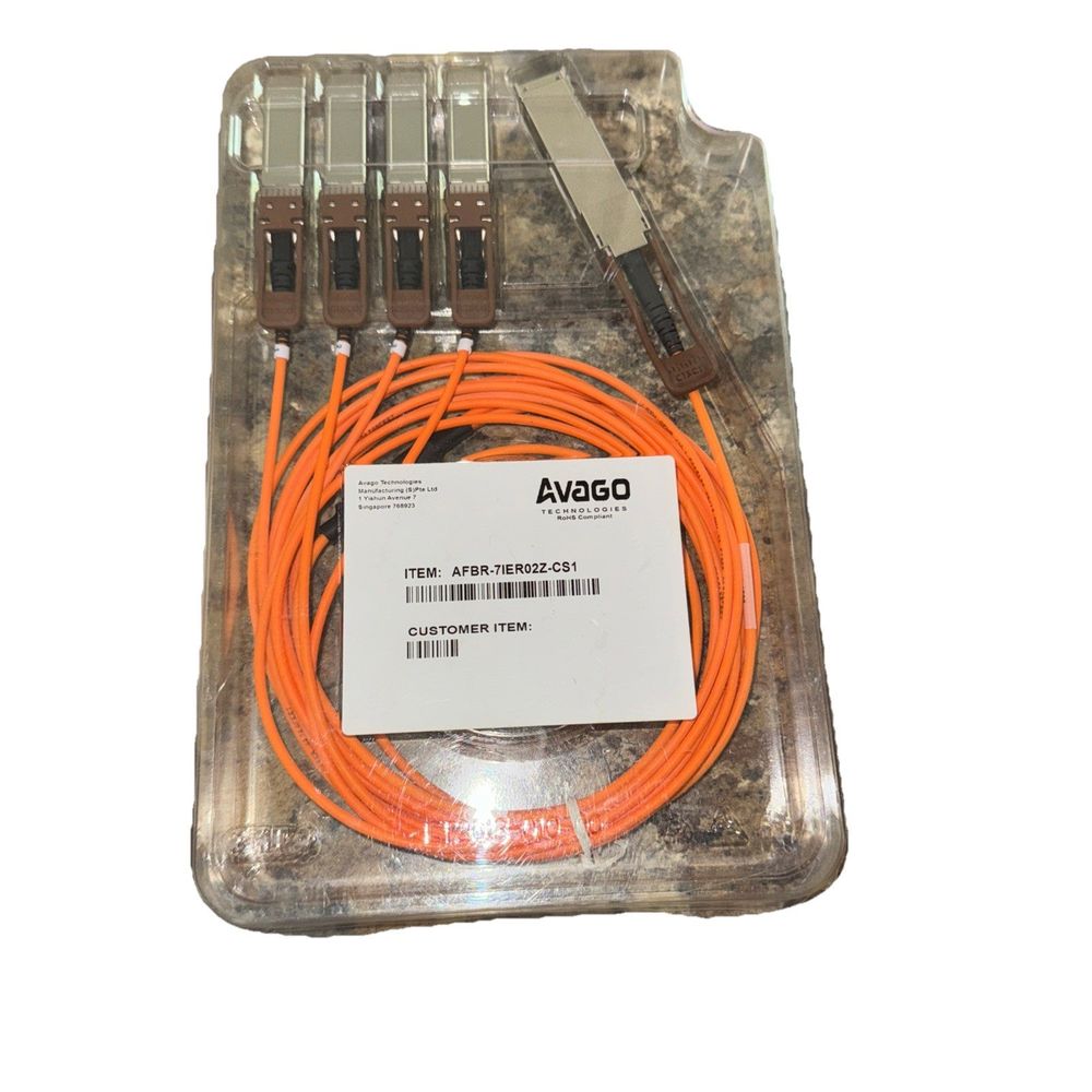 Avago AFBR-7IER10Z-CS1, Cisco – a cable with orange cord cord and a white cord cord