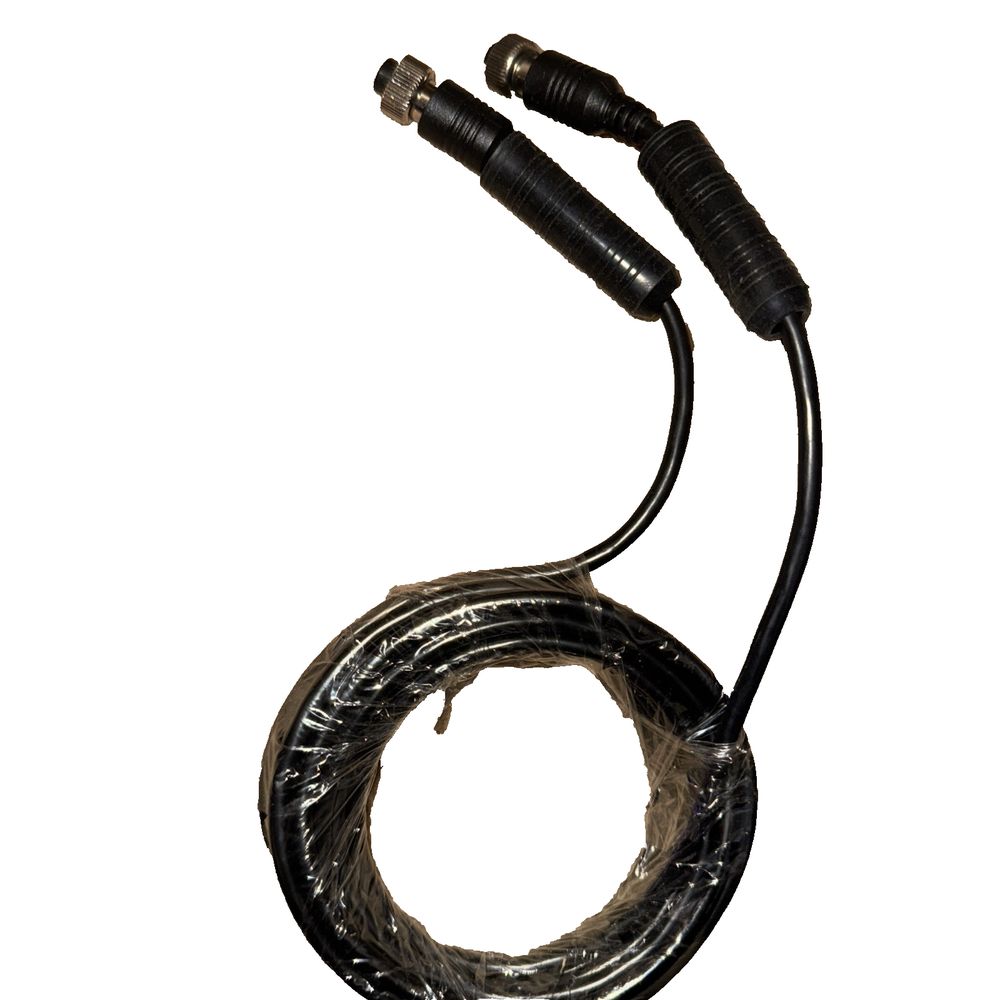 RVS Systems RVS-881 16' Double Female Camera Cable – a black cable with a white background