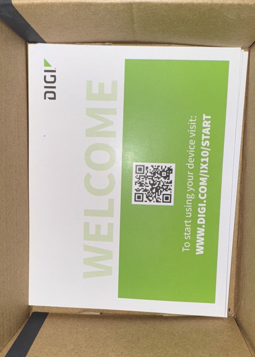 Digi IX10 Industrial Cellular Router – a box with a qr code on it