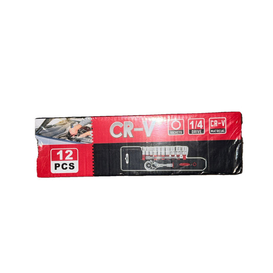 CR-V 12 Piece 1/4" Socket Set Plus Ratchet