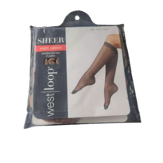 Westloop Sheer Knee Highs Tan Size Plus 2 Pack – sheer sheer tights