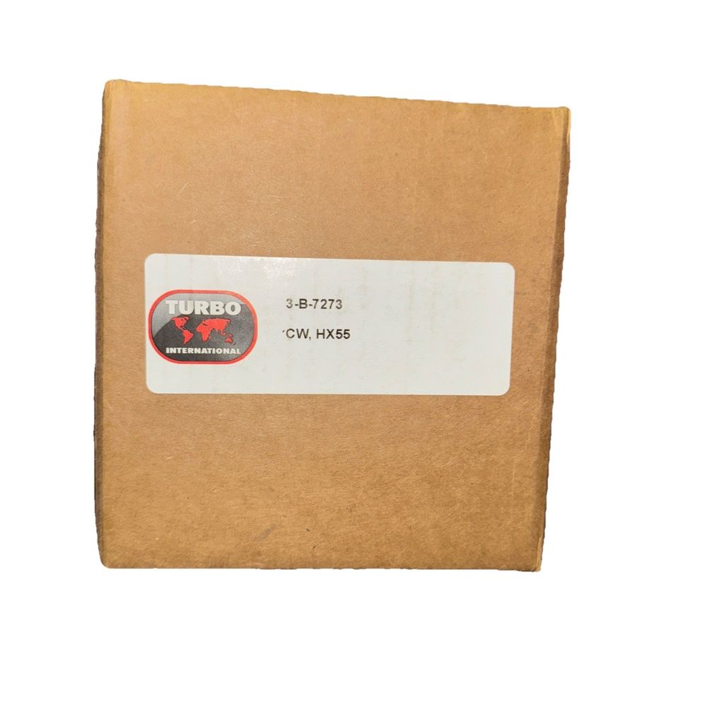 3-B-7273 Compressor Wheel, HX55 Turbo international – a brown cardboard box with a label on it