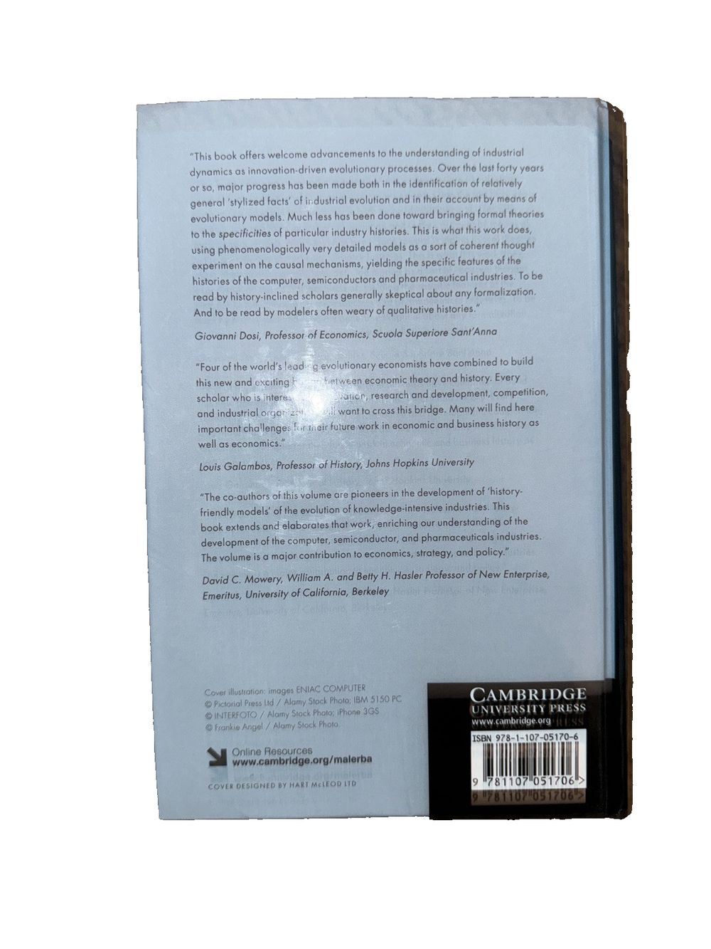 Innovation and the Evolution of Industries: History-Friendly Models, DaveyDooDeals – the book cover for the book, with a black and white im…