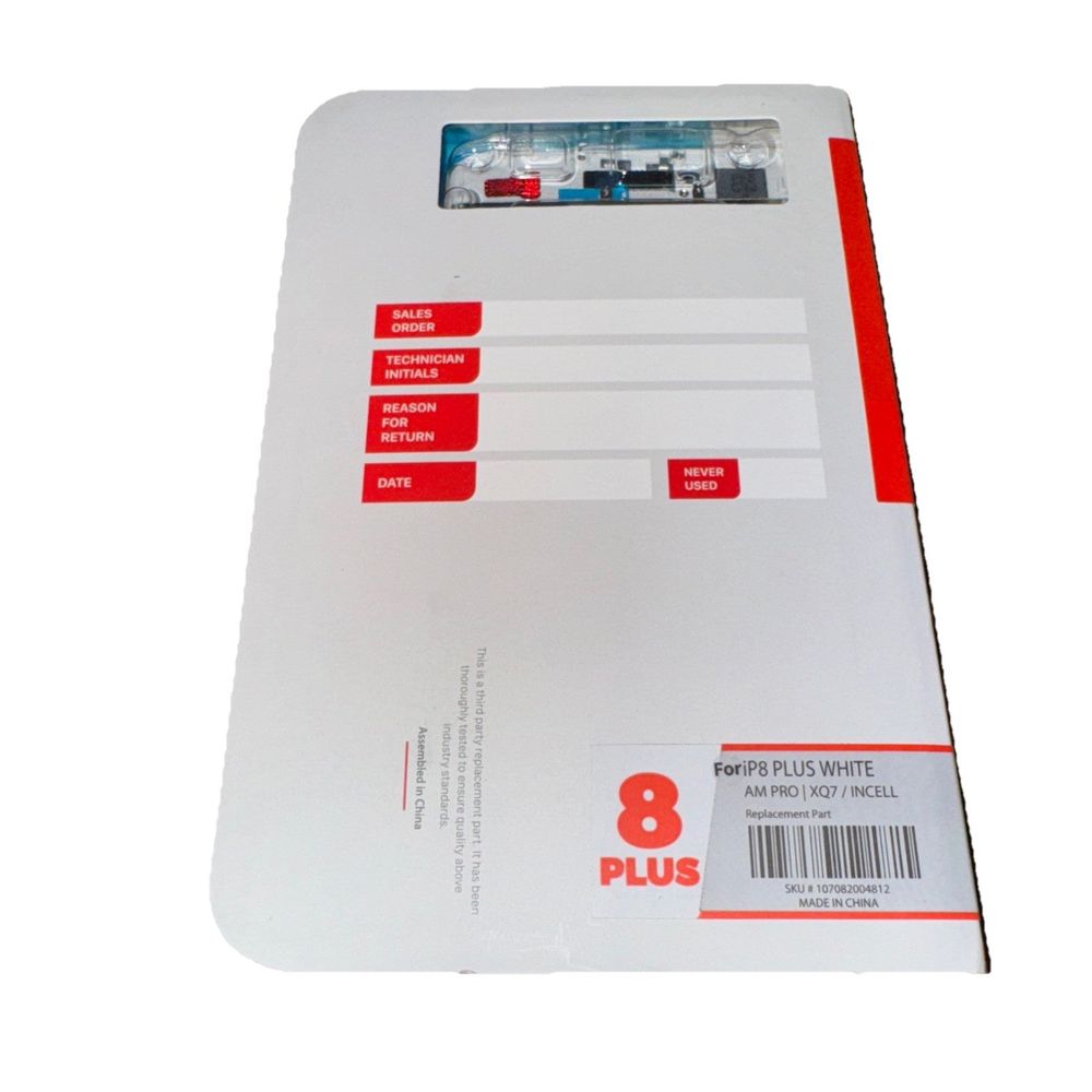 LCD ASSEMBLY WITH STEEL PLATE COMPATIBLE FOR IPHONE 8 PLUS – White, Unbranded – a4 white paper with red ink