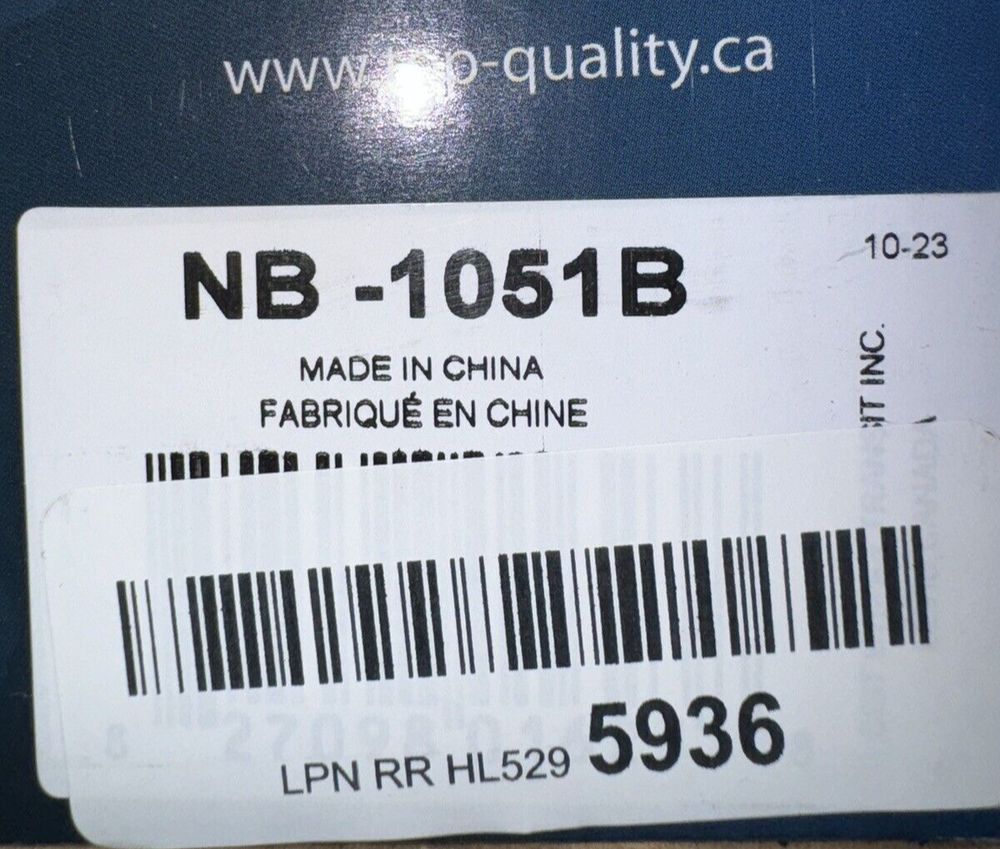 Rear Parking Brake Shoe NB-1051B Replacement For Chevrolet Silverado 1500 GMC S, Top Quality – a label on a blue and white box