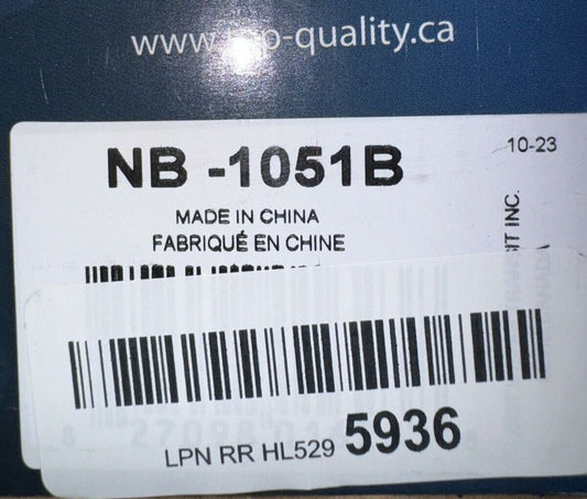 Rear Parking Brake Shoe NB-1051B Replacement For Chevrolet Silverado 1500 GMC S, Top Quality – a label on a blue and white box