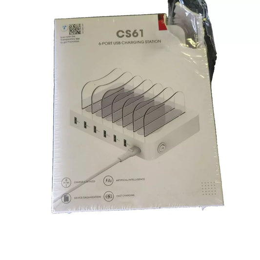 SooPii Premium 6-Port USB Charging Station Organizer (Packaging Damaged) – the box of the new usb 3 0 usb