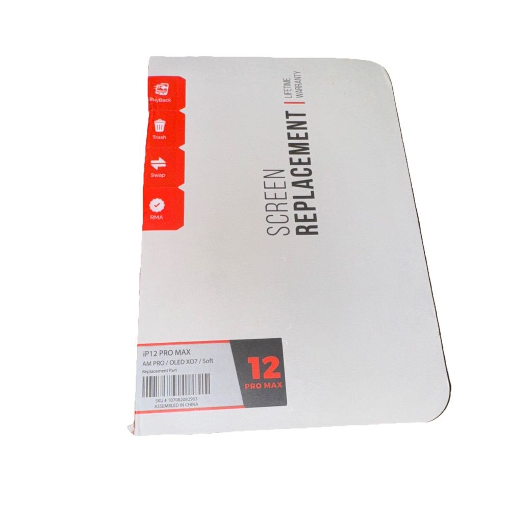 OLED Assembly Compatible For iPhone 12 Pro Max (Aftermarket Pro: XO7 Soft), Unbranded – a4 white paper with red stripe