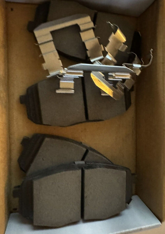 Raybestos Premium Raybestos Element3 EHT Replacement Front Brake Pad Set for 18 – a box of brake pads and a pair of brake pads