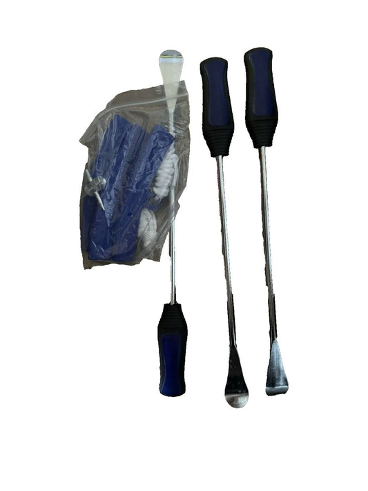 Orion Motor Tech 11.5''(29cm) Tire Spoon Kit, 20pc Tire Changing Tool kit – a pair of blue plastic shovels and a plastic bag