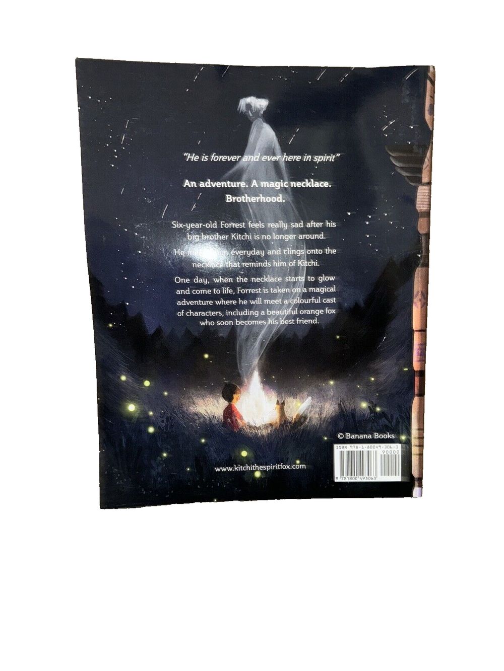 Kitchi: The Spirit Fox, DaveyDooDeals – the cover of the book, the fireflies