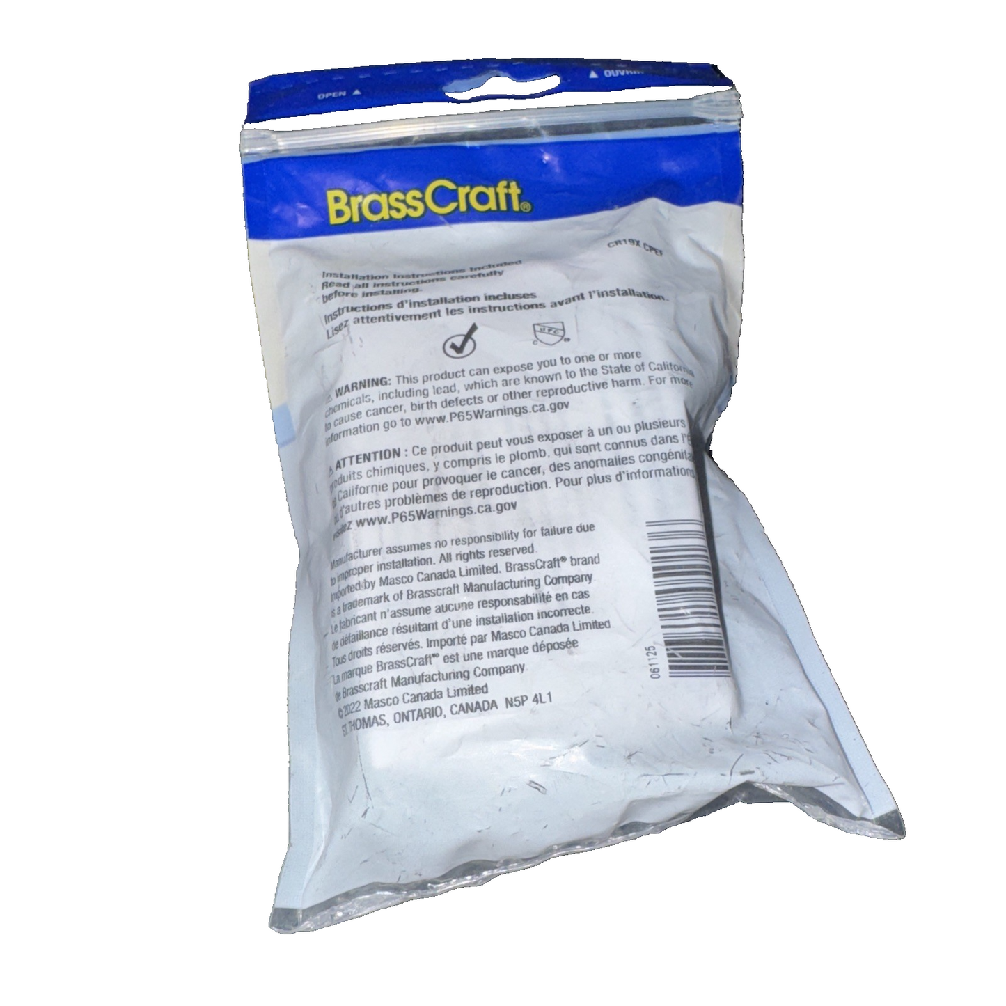 Brasscraft 1/2" x 3/8" Comp Angle Stop Valve CR19X CPEF