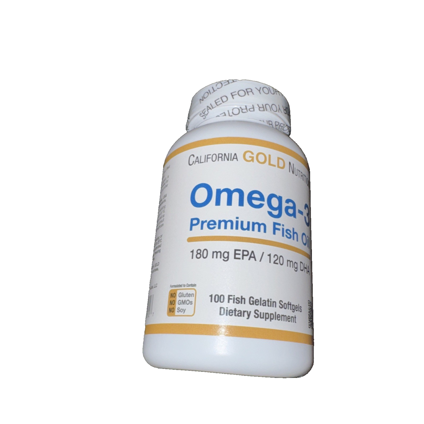 California Gold Nutrition, Omega-3, Premium Fish Oil, 100 Softgels 180MG EPA