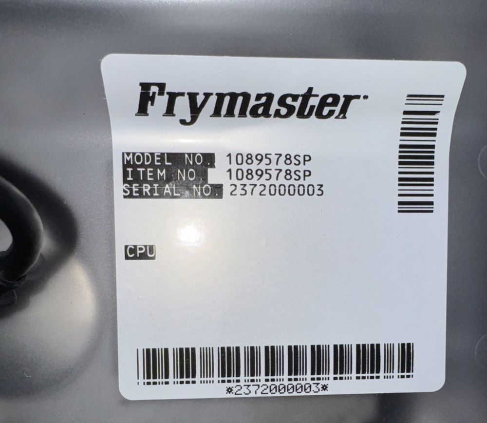 1089578SP Frymaster Computer Assembly With Screen/Back Cover – a label on a car ' s engine