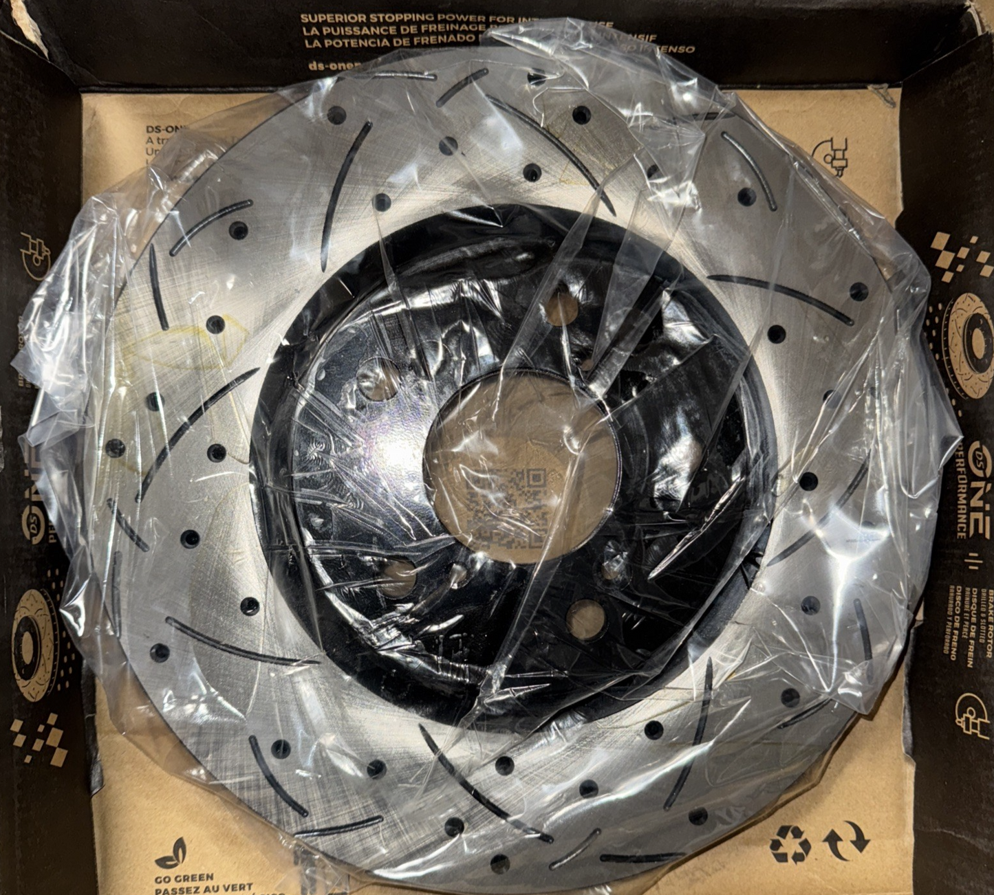 DS-One | Coated Slotted & Drilled Disc Brake Rotor - Front - DS1-980738