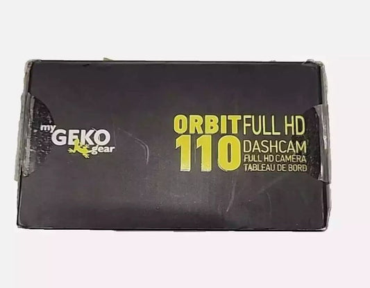 Orbit 110 HD Dash Cam - 1080P Car Camera with Night Vision, Wide Angle, GPS, Loo – a box of black soap with a yellow label