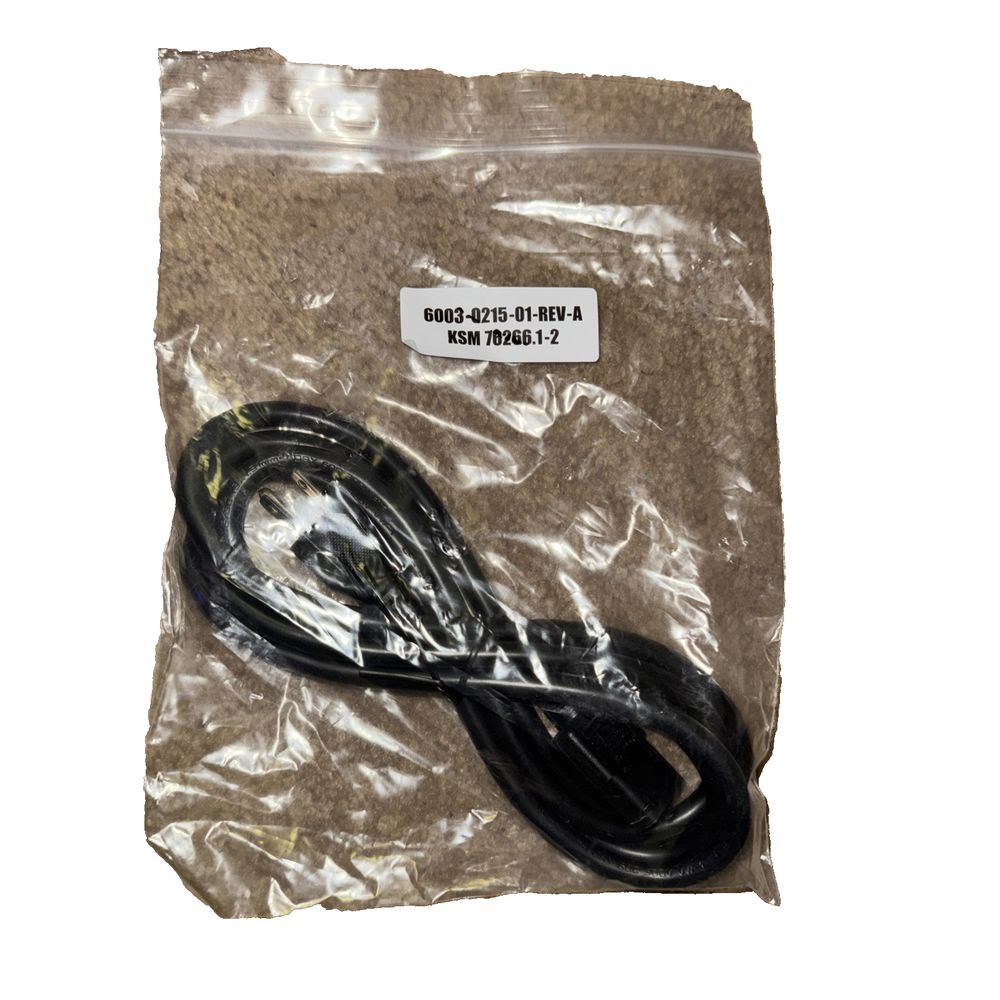 7.5' 3 Prong Power Cable 125V 13A USA-IEC 320 6003-0215-01-REV-A *8, Unbranded – a black cable in a plastic bag