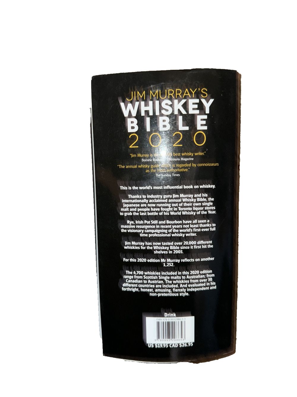 Jim Murray's Whiskey Bible 2020: North American Edition, DaveyDooDeals – the back of the book, showing the back of the book