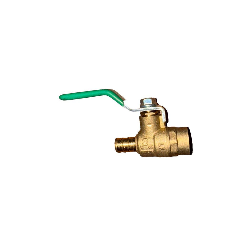 EFFPC-01-LF Lead Free Brass Ball valve, Unbranded – a brass ball valve with a green handle