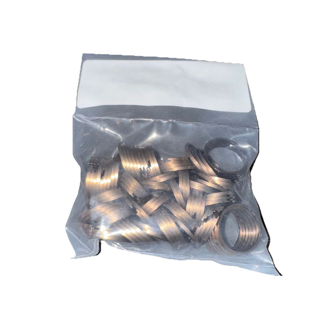 8-B-7155 PR, 3LD/4LE, HX55, Step-Gap Turbo International 100 Pack – a bag of silver colored plastic rings
