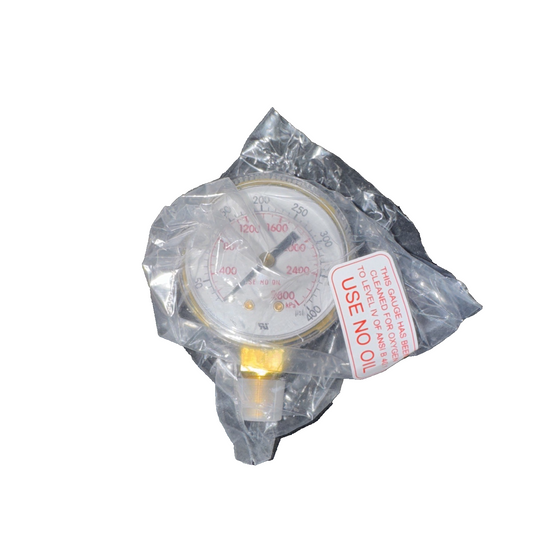 400 PSI Regulator Pressure Gauge 2" 1/4" Mount No Oil