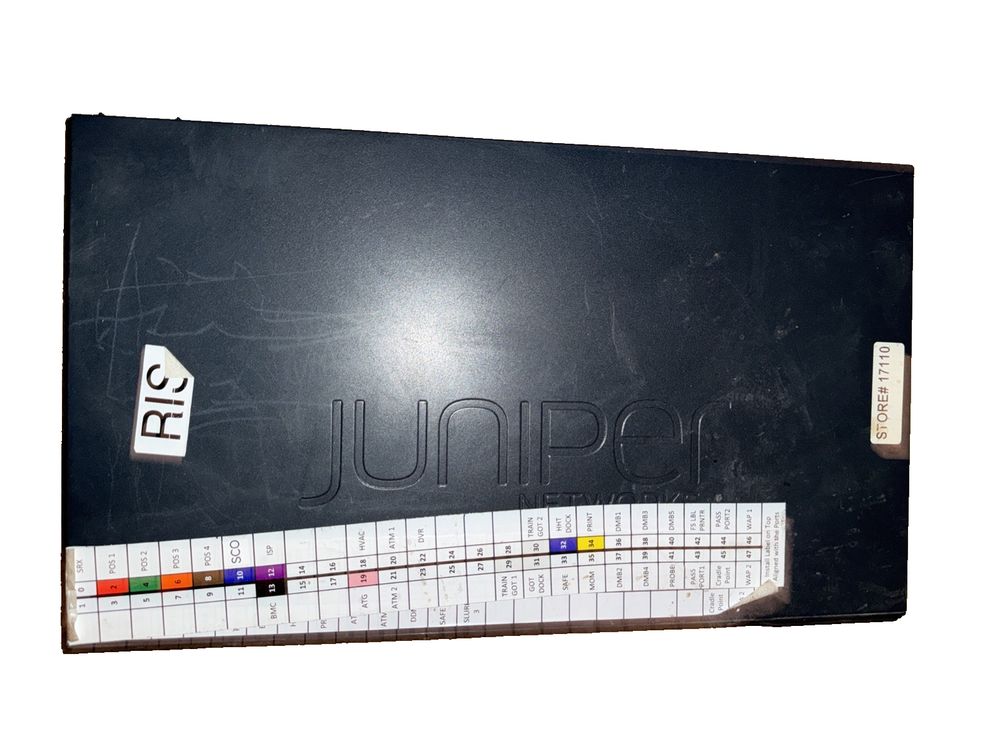 Juniper EX2200-48T-4G Network Switch – a black box with a white label on it