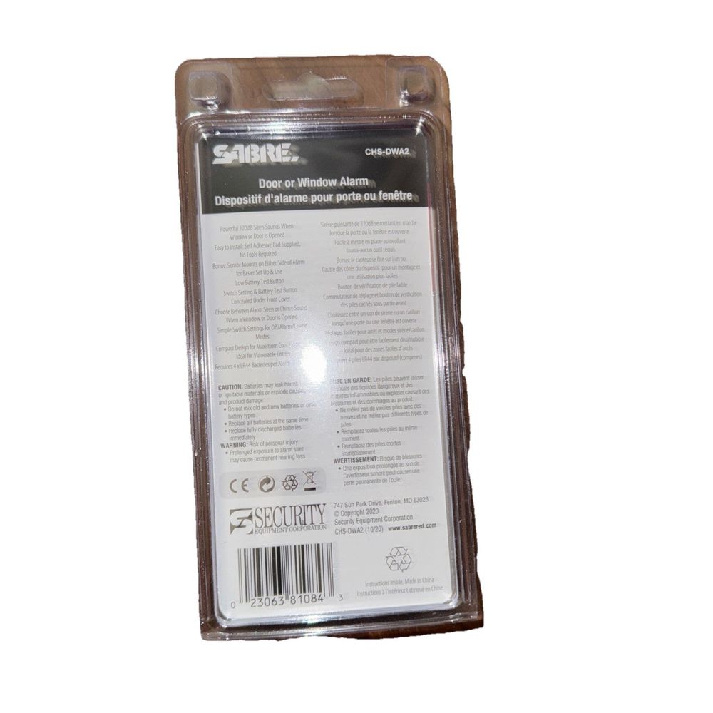 Sabre 2 Pack Door or Window Alarm 120 dB with Low Battery Indicator CHS-DWA2 – a package of the new iphone 5g battery