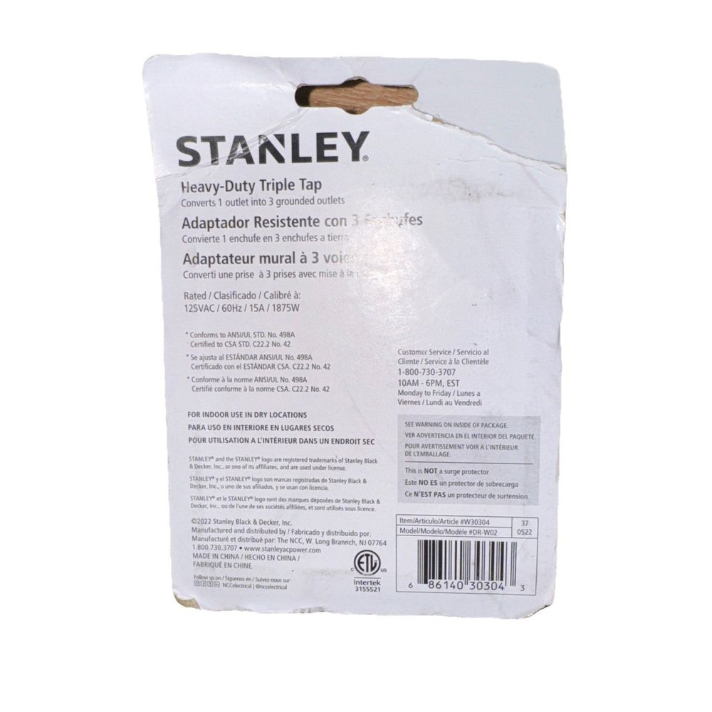 STANLEY HEAVY DUTY TRIPLE TAP ORANGE (3 OUTLET) – a package of sticky tape