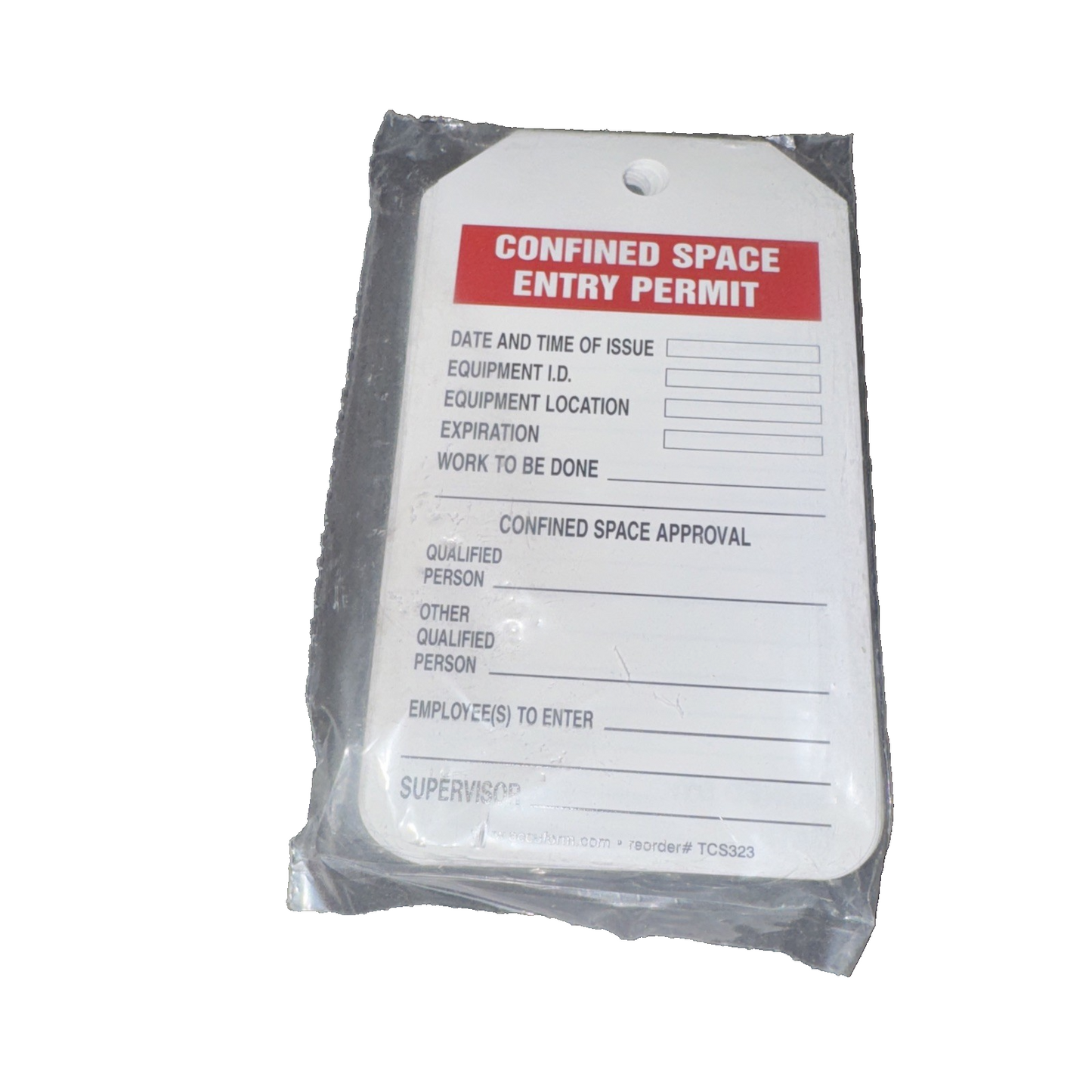 Safety Tags: #7 Tag Size, White, Single Part Tag, Fastener Not Included, 25 Tags