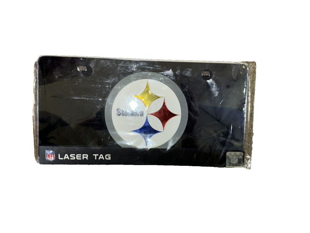 Rico Industries NFL Pittsburgh Steelers - Black Laser Inlaid Metal License Plate, DaveyDooDeals – pittsburgh steelers laser tag