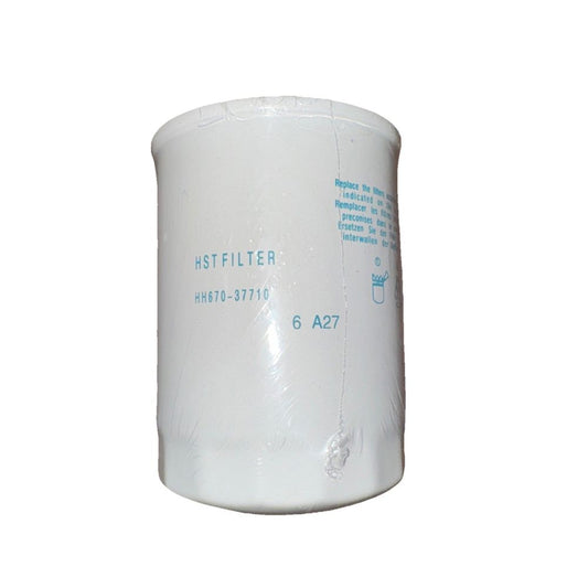 Hydraulic Filter HH670-37710 Compatible with Kubota Tractor, Aftermarket – a white plastic bottle with a blue label