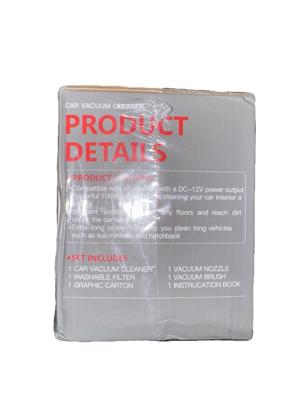 Reserwa 106W High Quality Car Cleaning Vacuum – a bag of vacuums with the product label