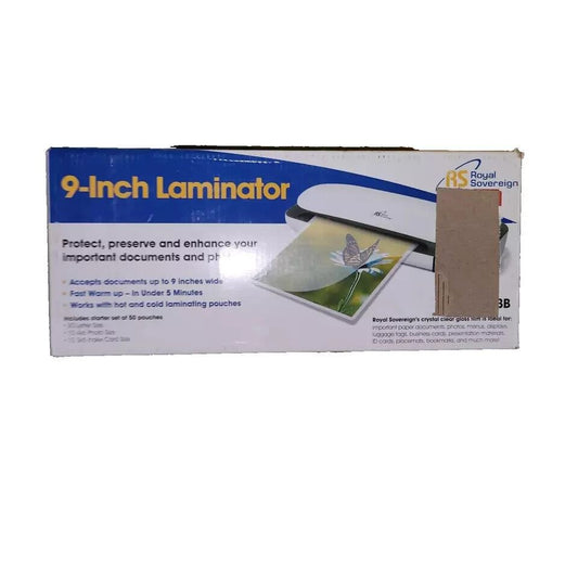 Royal Sovereign CL-923 2-Roller 9" Laminating Machine - Durable, Easy to Use, – a box of a white printer inkjetr