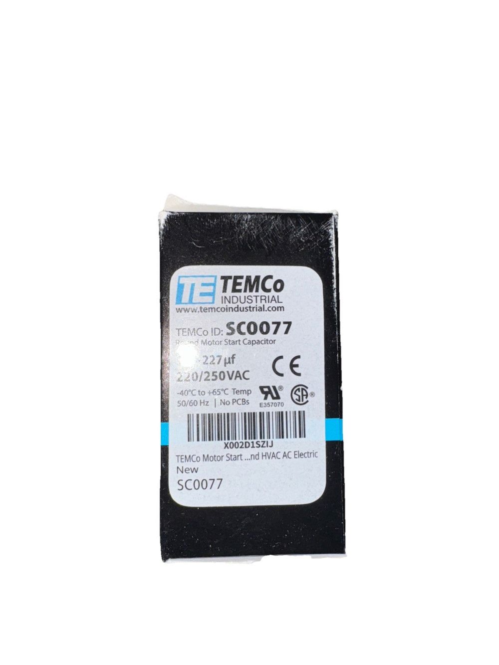 TEMCo Industrial 189-227 uf/MFD 220-250 SC0077 – teco tm - 0077 - tm - 0077 - tm -