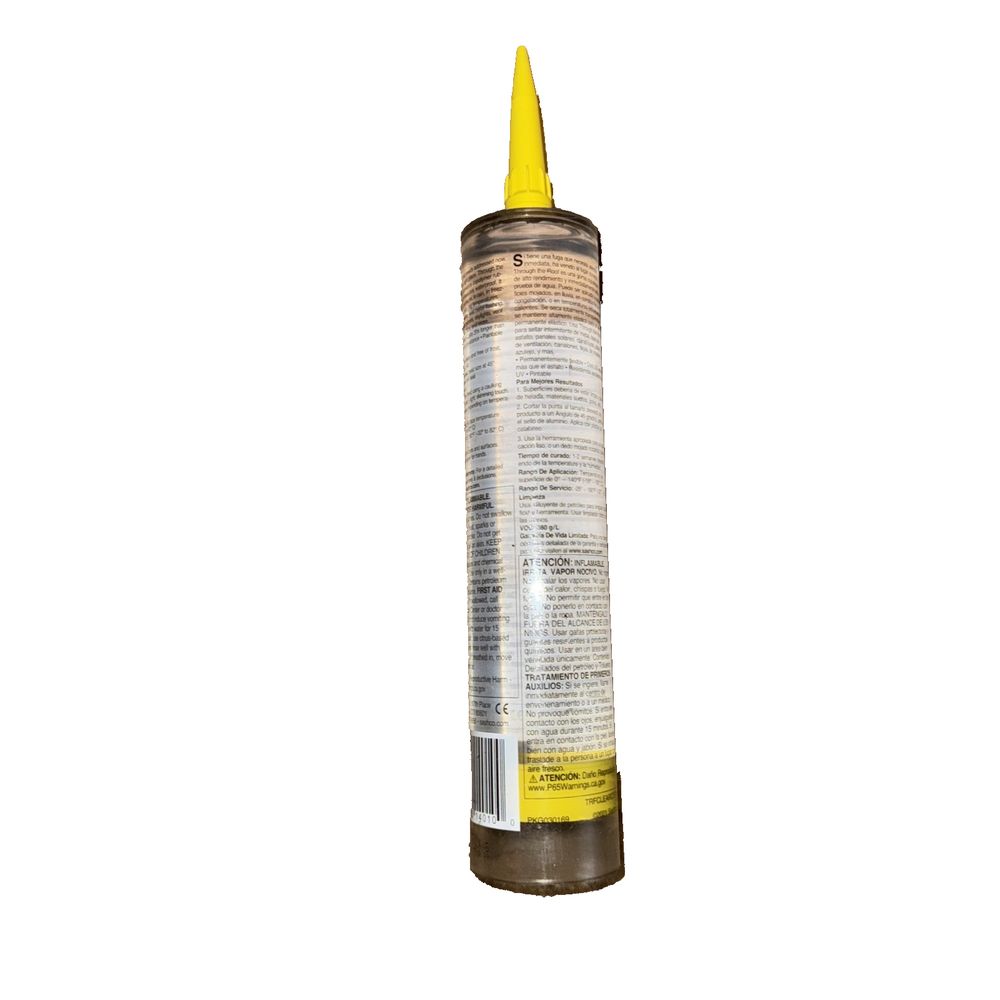 SASHCO Through the ROOF 10.5 oz. Clear High Performance Roof Caulk – a yellow glue for a white background