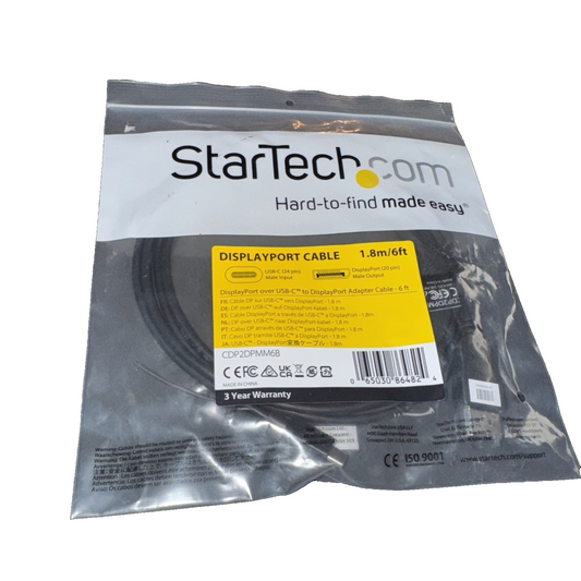 StarTech.com 6ft/1.8m USB C to DisplayPort 1.2 Cable 4K 60Hz - USB-C to