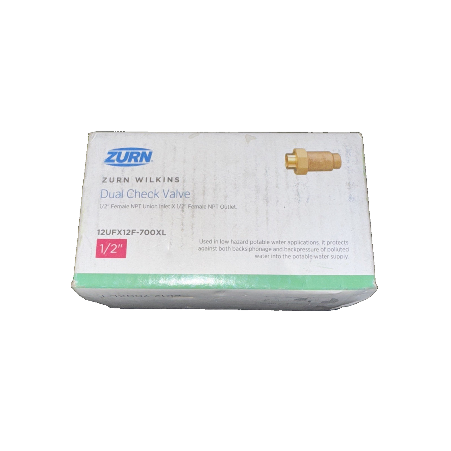 Zurn Wilkins 12UFX12F-700XL 700XL Dual Check Valve with 1/2" Female Union Inlet