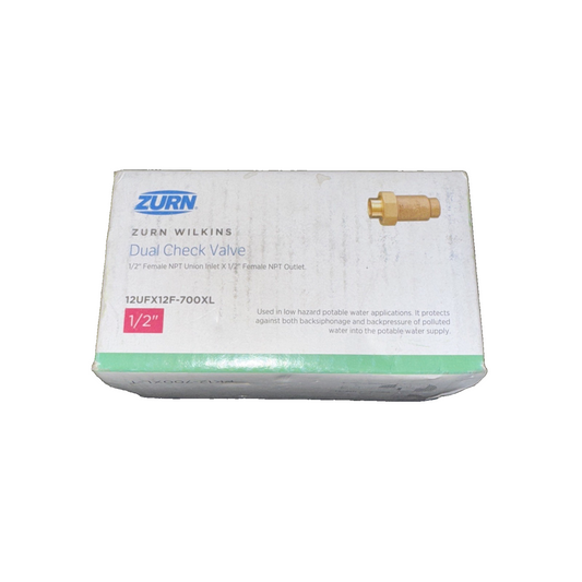 Zurn Wilkins 12UFX12F-700XL 700XL Dual Check Valve with 1/2" Female Union Inlet