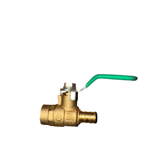 EFFPC-01-LF Lead Free Brass Ball valve, Unbranded – a brass ball valve with a green handle