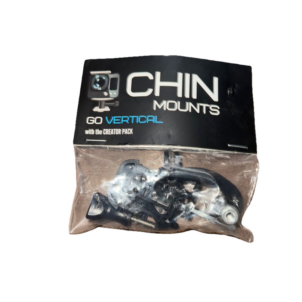 Chin Mounts Creator Pack - Vertical Mount Attachment (VRT-Attachment) – a bag of black plastic bags with a white logo on it